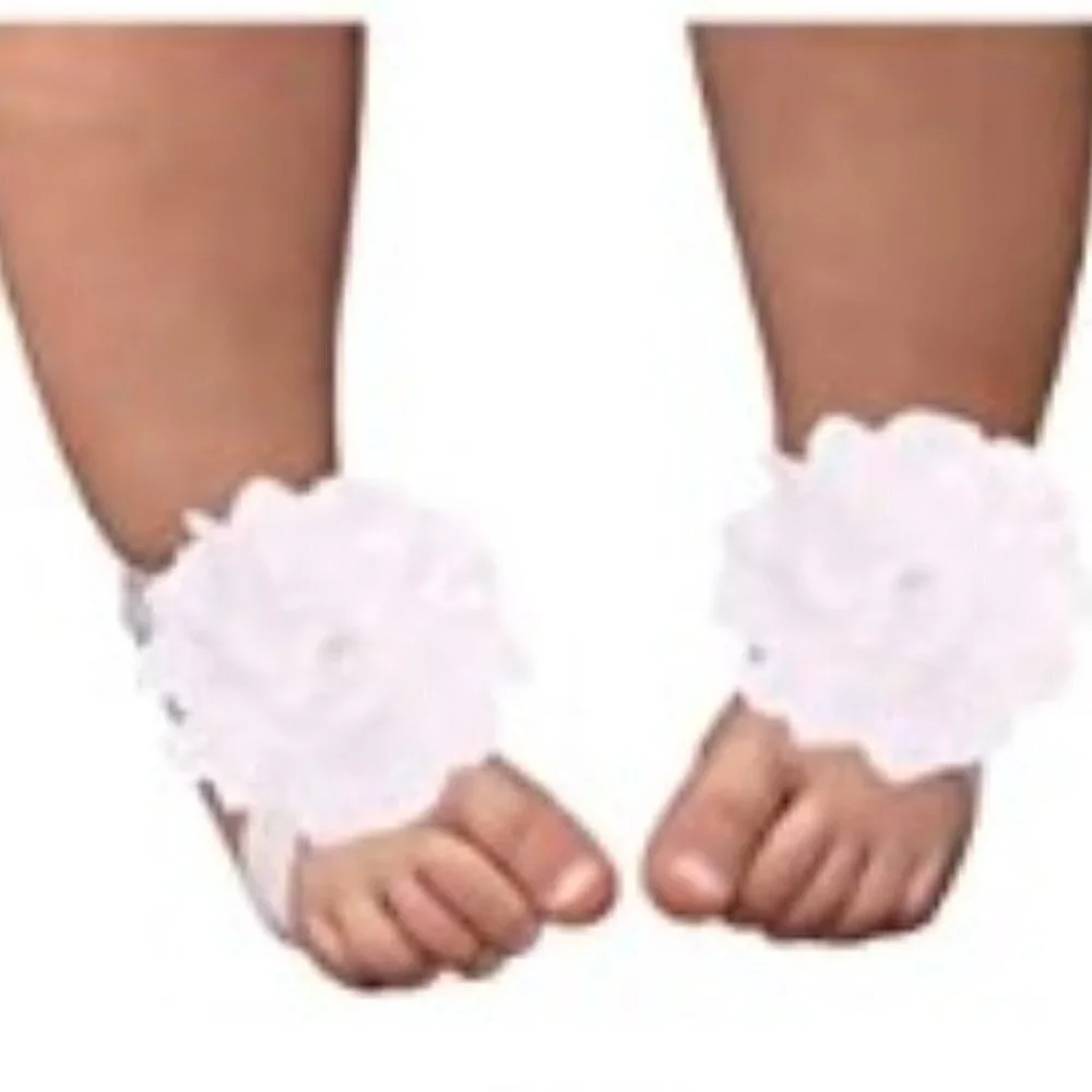 PURPLE LACE BABY GIRL FOOT FLOWER AND HEADBAND